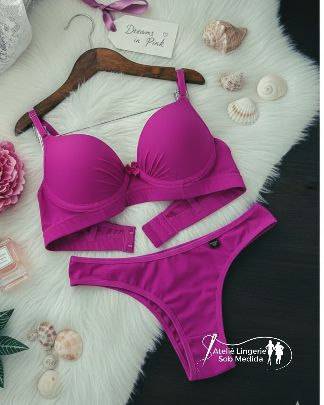 conjunto de lingerie pink 